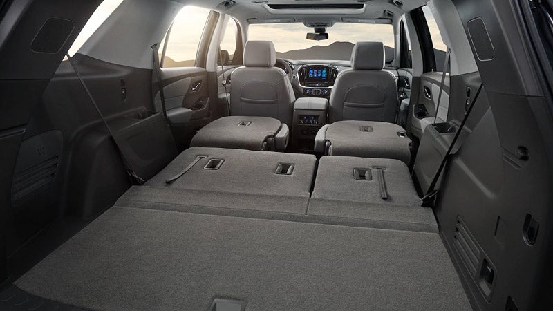 2019 Interior View of Chevrolet Traverse featuring spacious seating and a modern interior design.