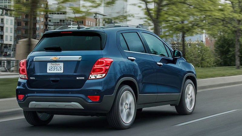 Exterior View of 2019 Chevrolet Trax running on road.
