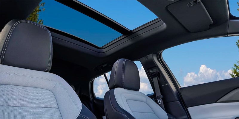 An interior shot of a Chevrolet Equinox EV moon roof