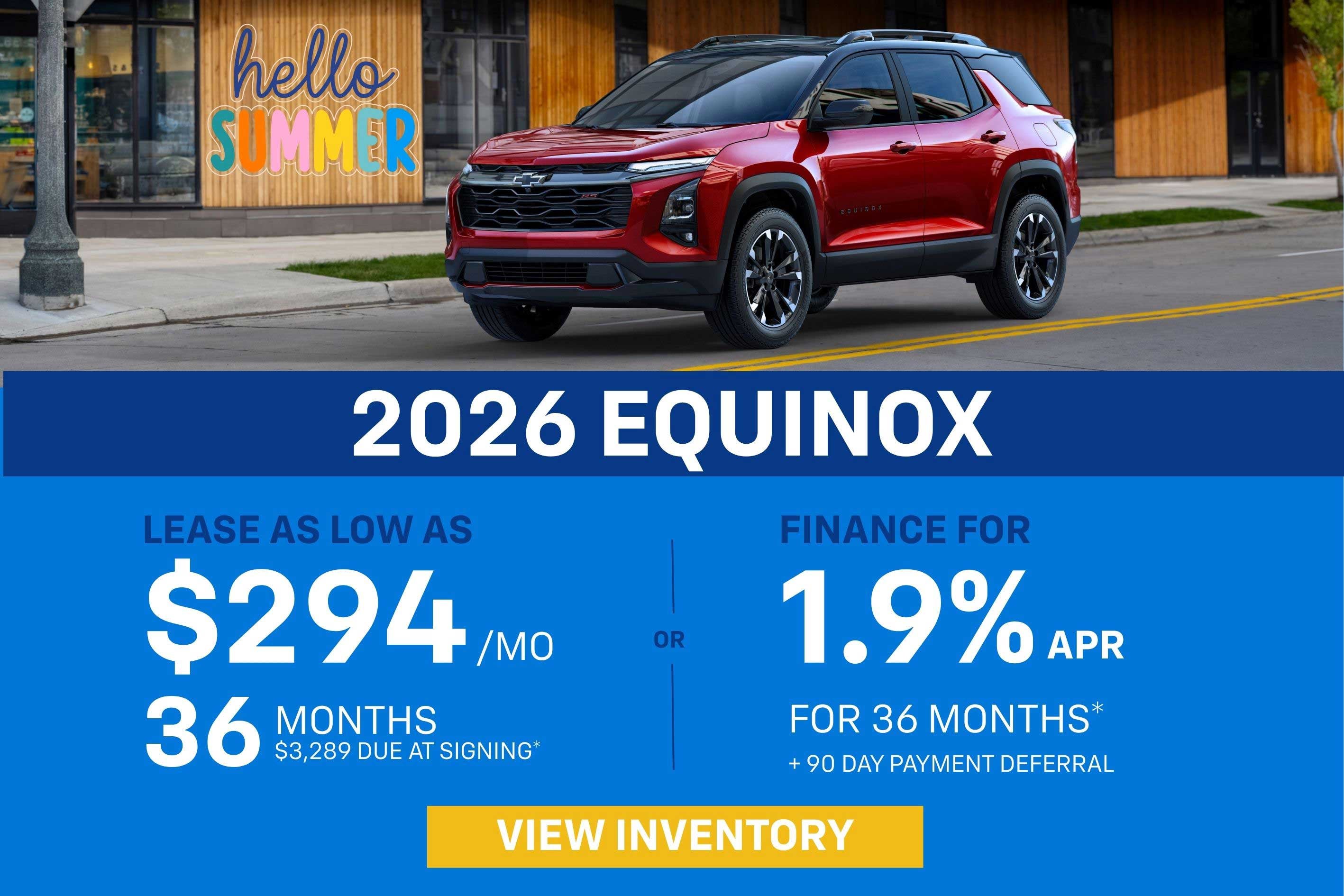 2026 Chevrolet Equinox Lease and Finance Offer